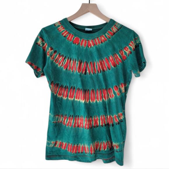 Eon Brand Tie Dyed Short Sleeve T-Shirt Size Small Green - Picture 1 of 4